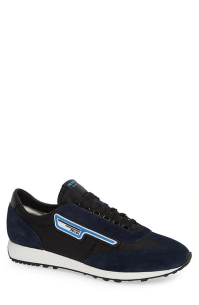 Prada Retro Trainer Sneaker In D Navy/nero