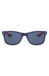 Ray Ban Junior 48mm Wayfarer Sunglasses In Top Blue/ Orange/ Blue Solid