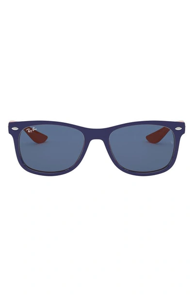 Ray Ban Junior 48mm Wayfarer Sunglasses In Top Blue/ Orange/ Blue Solid