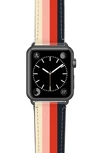 Casetify Rad Retro Saffiano Faux Leather Apple Watch Band In Space Grey