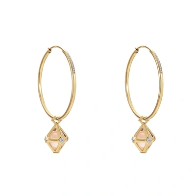 Atelier Swarovski Double Diamond Hoop Earrings Created Diamonds