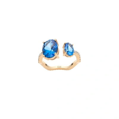 Atelier Swarovski Arc-en-ciel Ring Caribbean Blue Size 52