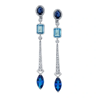 Atelier Swarovski Azure Blue Drop Earrings 18k White Gold