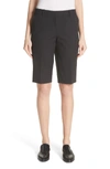 Lafayette 148 Manhattan Techno-stretch Twill Slim Bermuda Shorts In Black