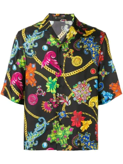 Versace Printed Shirt In Black