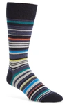 Calvin Klein Barcode Multistripe Socks In Navy Mix