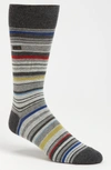 Calvin Klein Barcode Multistripe Socks In Frost Grey