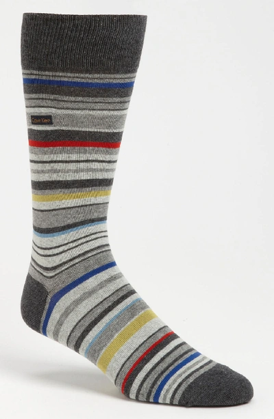 Calvin Klein Barcode Multistripe Socks In Frost Grey