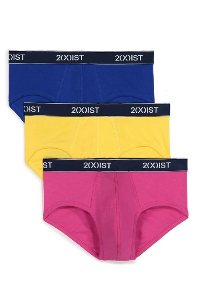 2(x)ist Cotton Contour Pouch Briefs, Pack Of 3 In Surf The Web/ Gold/ Berry