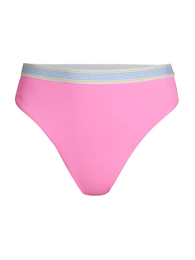 Dolce Vita Fast Lane High-waist Bikini Bottom In Pop Pink