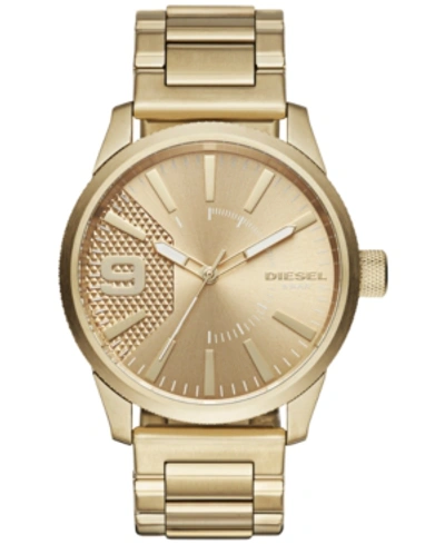 Diesel Men's Rasp Gold-tone Stainless Steel Bracelet Watch 46x53mm Dz1761 In Oro
