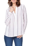 Nydj Striped Linen Top In Eldorado Stripe