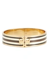 Tory Burch Raised Logo Cuff In Tory Gold/ Court Green/ Bondi