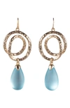 Alexis Bittar Hammered Coil Teardrop Pendant Earrings In Light Turquoise