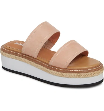 Alias Mae Niacin Platform Espadrille Slide Sandal In Blush Nubuck