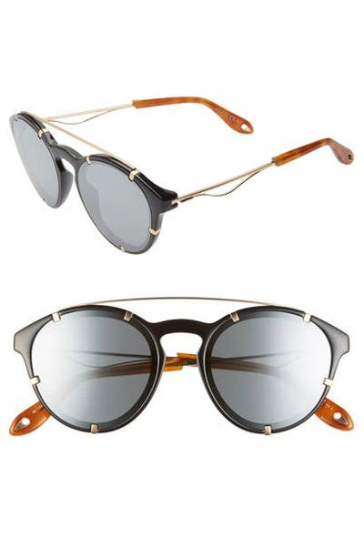 Givenchy Acetate & Metal Round Sunglasses In Silver