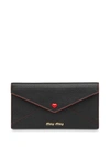 Miu Miu Madras Love Envelope Wallet In Black