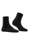 Falke Cosy Wool Blend Crew Socks In Black