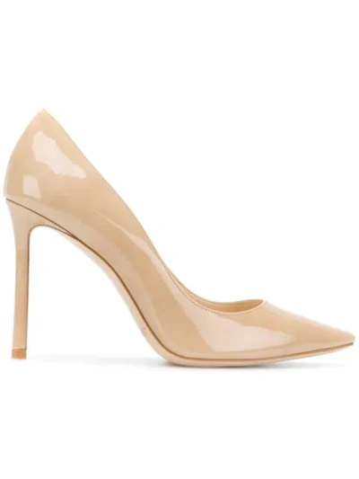 Jimmy Choo Women's Romy Patent Leather Pumps In Beige