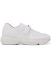 Prada White Tonal Sock Cloudbust Sneakers