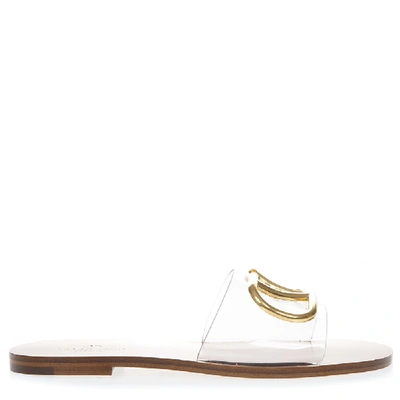 Valentino Garavani Camel Vlogo 5 Mm Slide Sandal In Neutrals