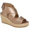 Eileen Fisher Willow Metallic Wedge Espadrilles In Bronze/ Bronze Leather