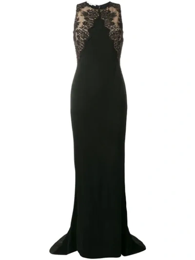 Stella Mccartney Lace Insert Evening Dress In Black