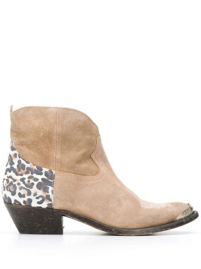 Golden Goose Western Ankle Boots In Neutrals