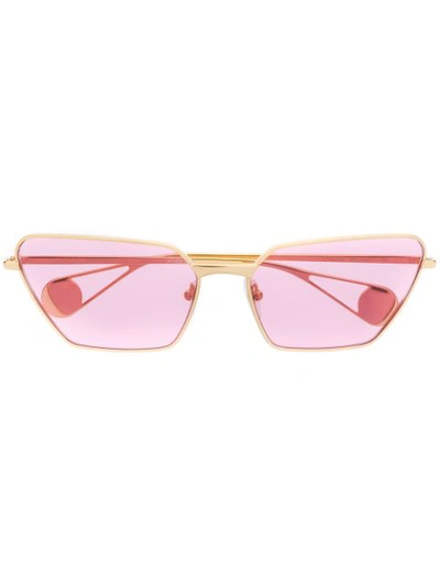 Gucci Rectangular Frame Sunglasses In Gold