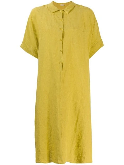 Apuntob Oversized Henley Dress - Yellow