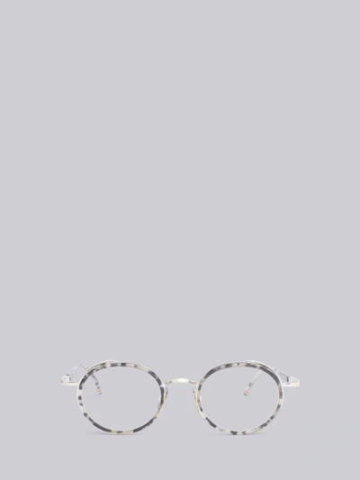 Thom Browne Eyewear Tb813 - Tortoise Round Sunglasses In Grey