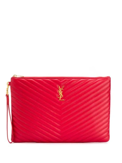 Saint Laurent Aktentasche Mit Monogramm - Rot In Red