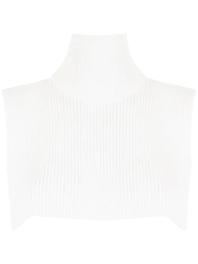 Gloria Coelho Knitted Collar In White