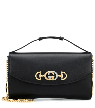 Gucci Linea Zumi Small Leather Shoulder Bag In Nero