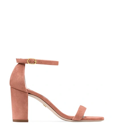 Stuart Weitzman Women's Nearly Nude Block Heel Sandals In Desert Rose Suede