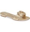 Alexandre Birman Vicky Knotted Flat Leather Sandals