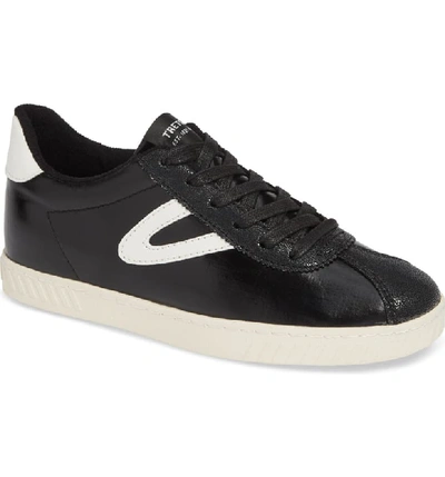 Tretorn Callie Metallic Low-top Sneakers In Black/ Vintage White Fabric