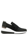 Michael Michael Kors Felix Logo Leather Slip-on Sneakers In Black
