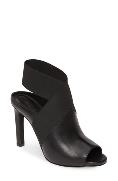 Michael Michael Kors Women's Ames Open-toe High-heel Booties In Black Leather Multi