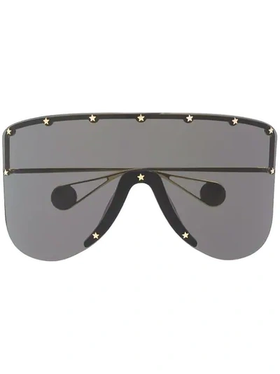 Gucci Mask Studded Sunglasses In Grey