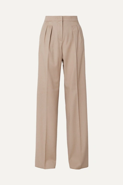 Max Mara Kenia Wool-twill Wide-leg Pants In Cacha