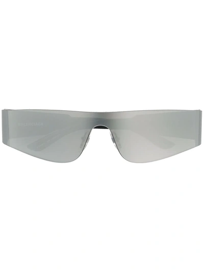 Balenciaga Womens Silver Bb0041s Rectangle-frame Sunglasses
