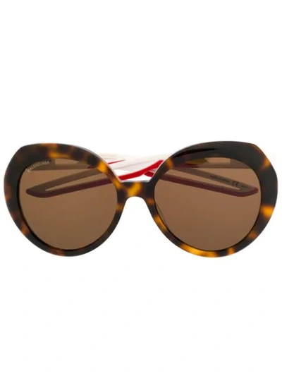 Balenciaga Round-frame Tortoiseshell Acetate Sunglasses In Brown