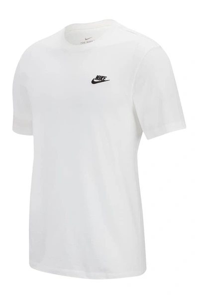Nike Logo-embroidered Cotton-jersey T-shirt In White/black