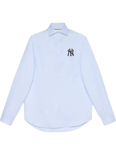 Gucci Women's Shirt With Ny Yankees&trade; Patch In 4850 Light Blue