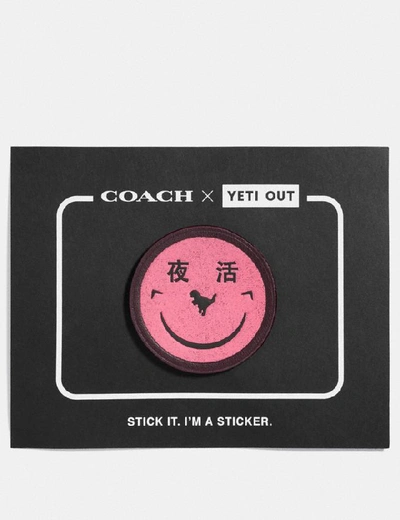 Coach Rexy By Yeti Out Sticker - Women's In Oxblood