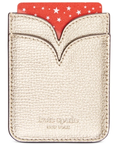 Kate Spade Sylvia Double Sticker Phone Pocket In Pale Gold