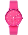 Skagen Aaren Kulor Neon Silicone Strap Watch 41mm In Pink