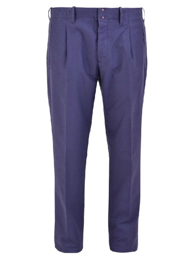 Incotex Drill Cotton Trousers In Blue