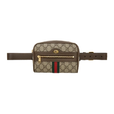 Gucci Brown Ophidia Gg Supreme Small Belt Bag In 8745 Brown